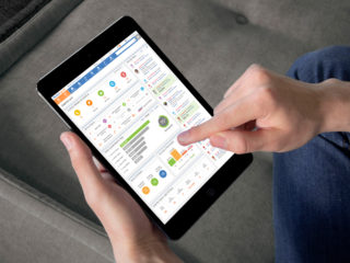 AccuLynx Software Shown on Tablet Device
