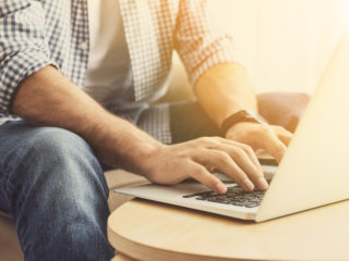 Man using the new AccuLynx Tools.