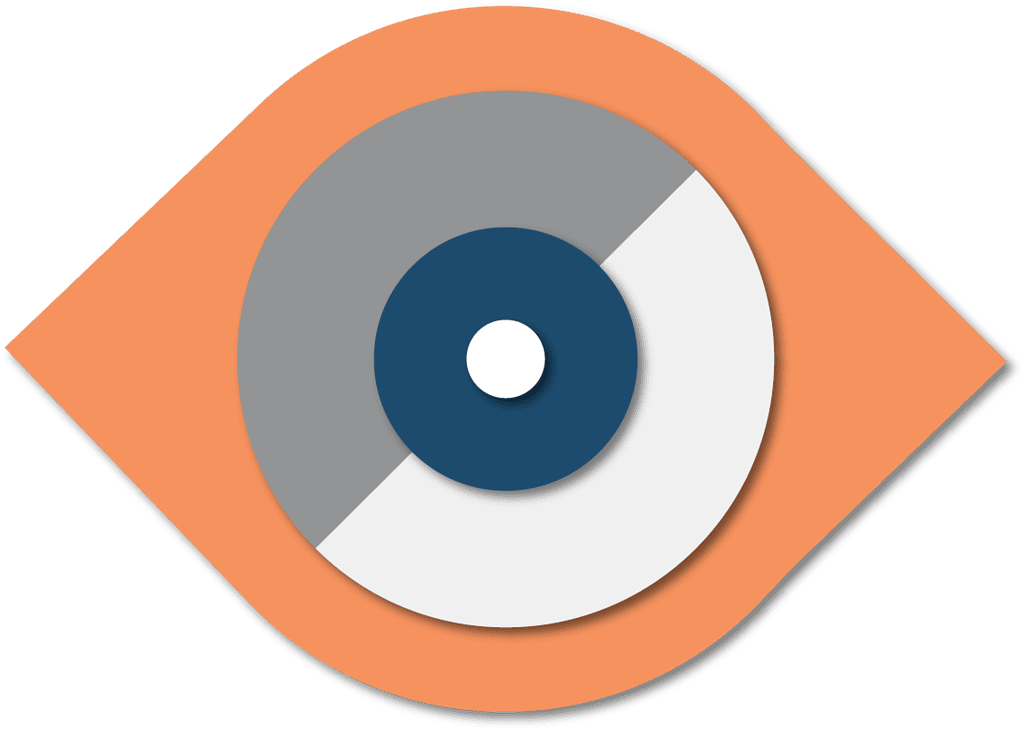 Icon of an eye, representing the status visibility of your jobs once you use AccuLynx.
