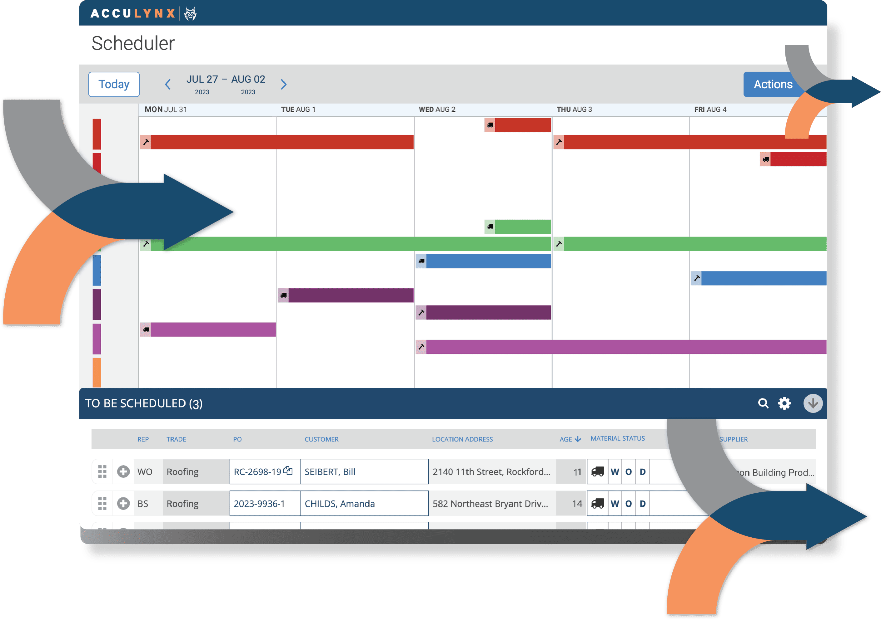 Roof Scheduling software.