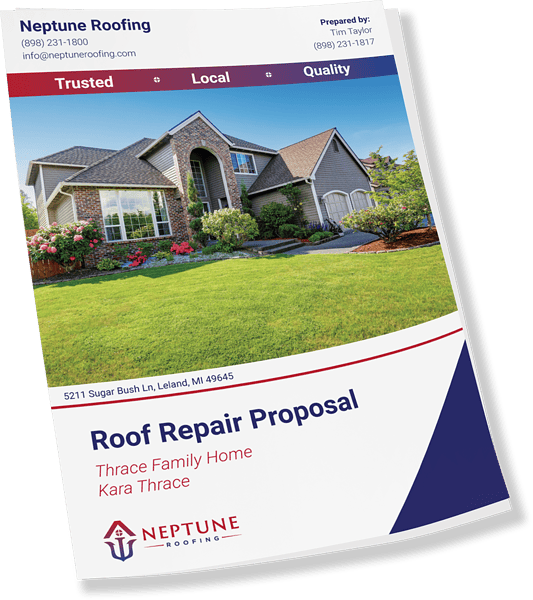 An example of a roofing quote cover page