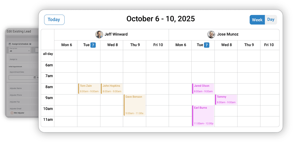 AccuLynx lead form calendar