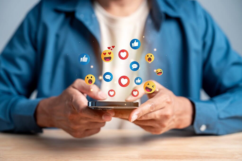 person getting engagement on social media
